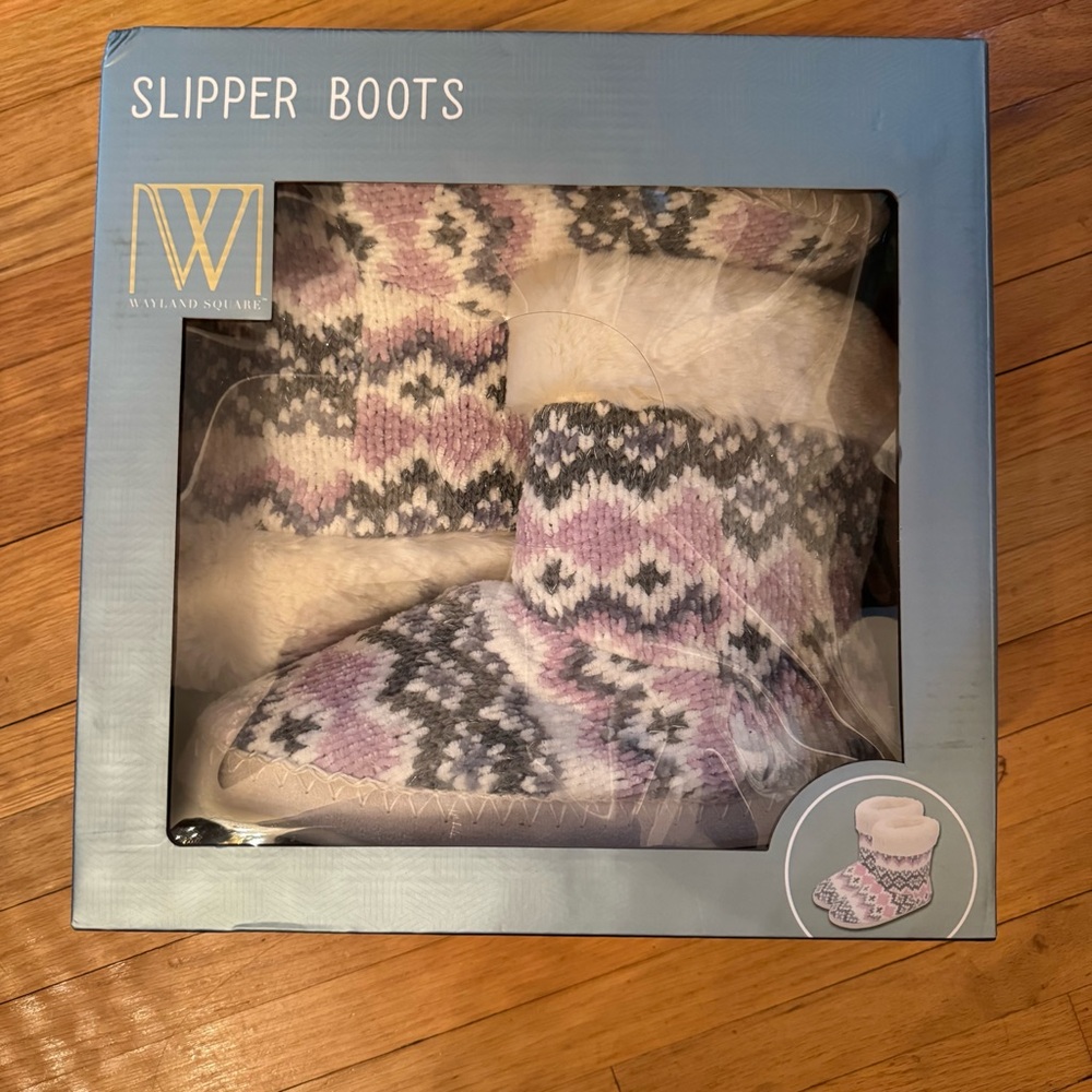 Wayland Square Slipper Boots - Pink and Gray